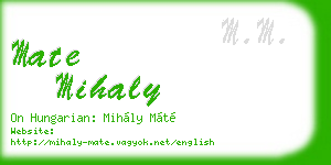 mate mihaly business card