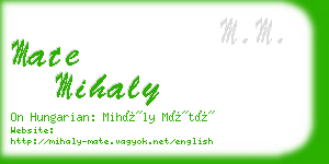 mate mihaly business card